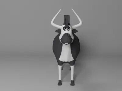Cartoon Cow Low-poly 3D model