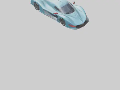 Racing Car with Aerodynamic Spoilers model Low-poly 3D model