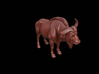 Buffalo Animal Sculpture 3D print model