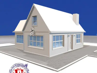 House with roof Free 3D model