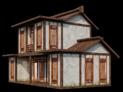Medieval Houses Pack 91-92-93-94-95 - 4K Textures Game Ready Low-poly 3D model