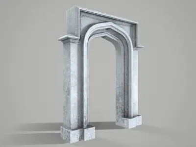 Lowpoly Gothic Portal-type 4 Low-poly 3D model