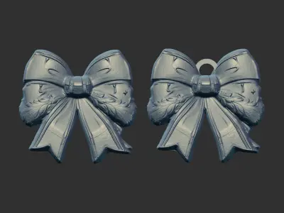 christmas ribbon bow decor 8  3D print model