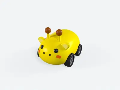 Cartoon Giraffe Car Cute Low-poly 3D model