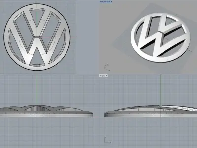 Volkswagen logo create in Rhinoceros 3D model