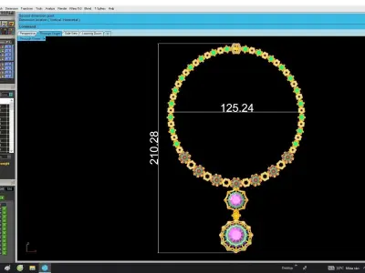 6590 Luxury Fashion Diamond Women Necklace 3D print model
