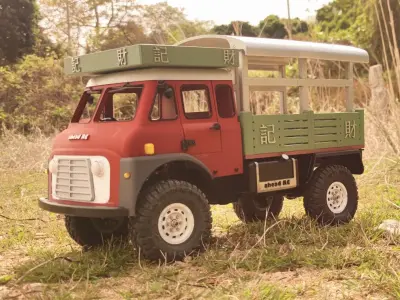 Crawler 1960s Hong Kong Truck Cab and Bed - 1-10 RC body set 3D print model