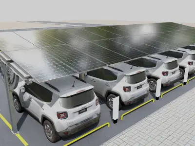 Solar Carport Type 3 3D model