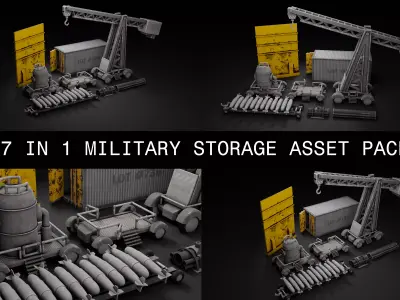 7 IN 1 Storage Built 3D Model Low-poly 3D model