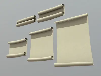 Paper Scroll Low-poly 3D model