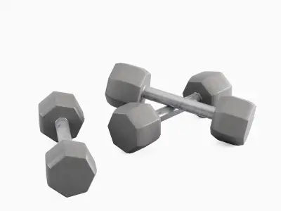 Steel Dumbbell 02 Low-poly 3D model