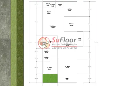 House 8x19m code 483- Sketchup 3D model 3D model 3D model