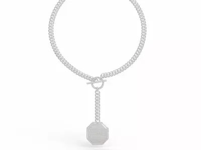 Luxury Cuban Link Pendant Necklace 3D print model