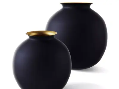 RH BURNISHED BRASS VASE 3D model