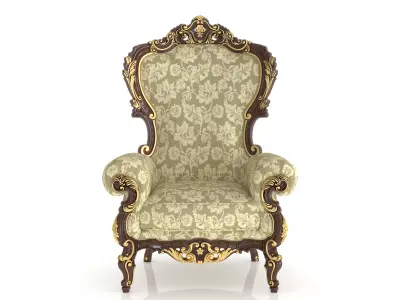 Golden rococo throne by Modenese 3D model
