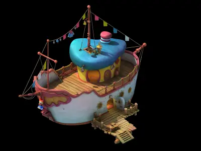 Game Cartoon - Donald Duck Cottage 01 3D model