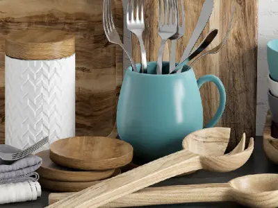 Kitchen decoration set 1 3D model