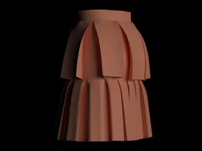 Pleat skirt 3D model