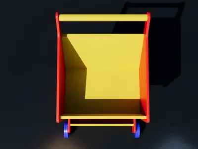 Kids Shopping Cart Free low-poly 3D model