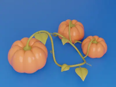 Cartoon pumpkin Low-poly 3D model