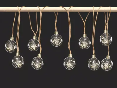 BUTLERS Dried Flower Light bulb String 3D model