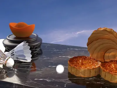 Chinese mooncake  3D model