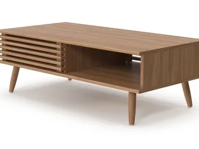 Wooden Sideboard v2 Low-poly 3D model