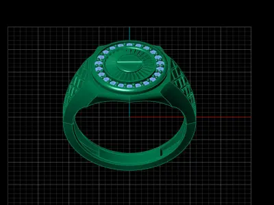 Print Ready STL 3DM  Gents Rings Diamond Men Ring  3D print model 80