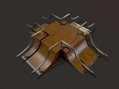 Skate ramp3 Low-poly 3D model