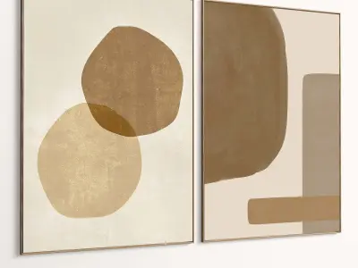 Plaster Two Photo Frame 408 Low-poly 3D model