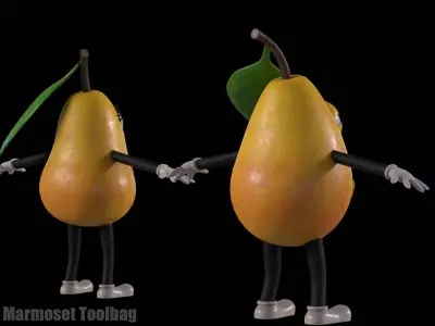 Low-Poly game-ready animated 3D model Pear Characters Low-poly 3D model