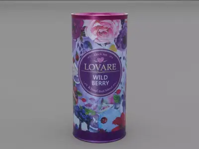 Tube packaging black tea Low-poly 3D model