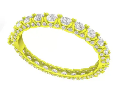 A7137 Eternity Luxury Diamond Women Bangle Bracelet 3D print model