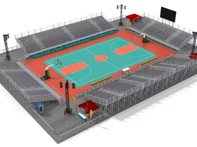 Outdoor BasketBall Stadium 3D model