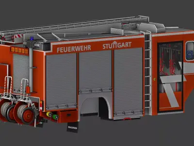 Magirus Feuerwehr HLF-Aufbau 3D model