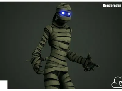 Stylized Mummy Low-poly 3D model