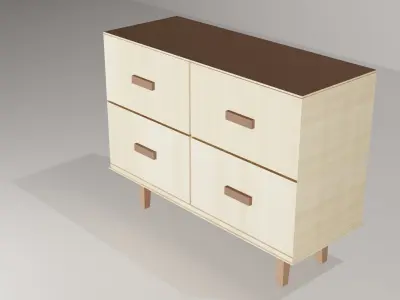 WOOD DRESSER  Free 3D model
