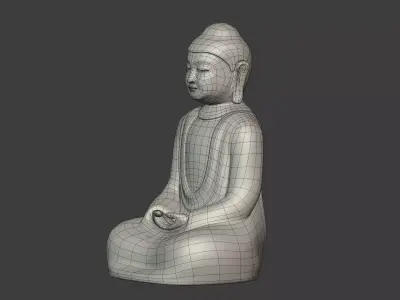 Buddha Statue - Meditation Figurine Low-poly 3D model