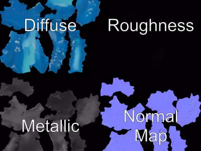 Cerulean Spiky Bracelet model pack Texture