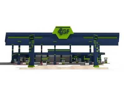 gas station 3D model 3