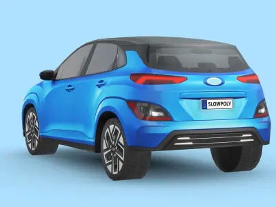 Hyundai KONA Electric 2022 Low-poly 3D model