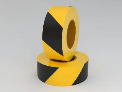 yellow Barricade Tape 3D model