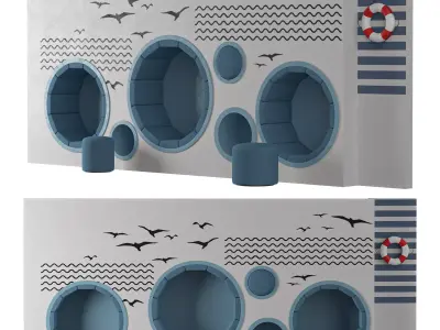 School And Kindergarten Soft Seating 01 3D model