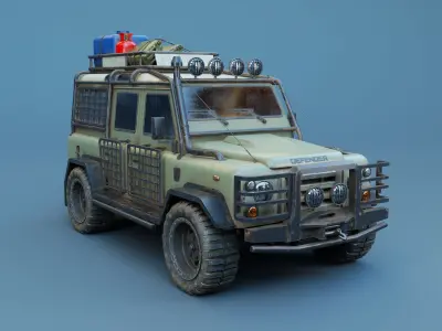 Land Rover Defender 110 Low Poly 3D model Low-poly 3D model
