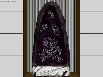 Luxury Interior with Amethyst Crystal Geode Decorative Art 3D model
