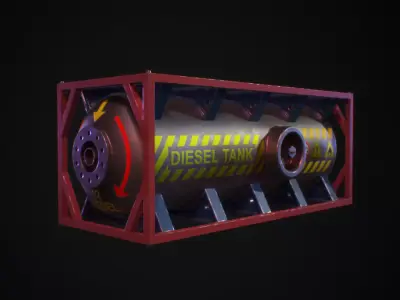 Gas Tank Low-poly 3D model