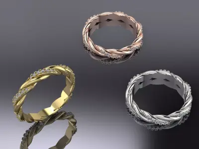 Jewelry Ring Gold 3D print model 22