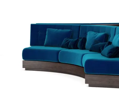 Booth Seating Round Sofa for Luxury Restaurant Lounge Cafe  3D model