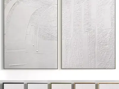 Plaster Two Photo Frame 137 Low-poly 3D model