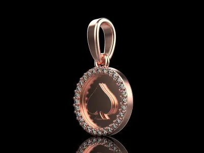 Card spades pendant model 609 3D print model